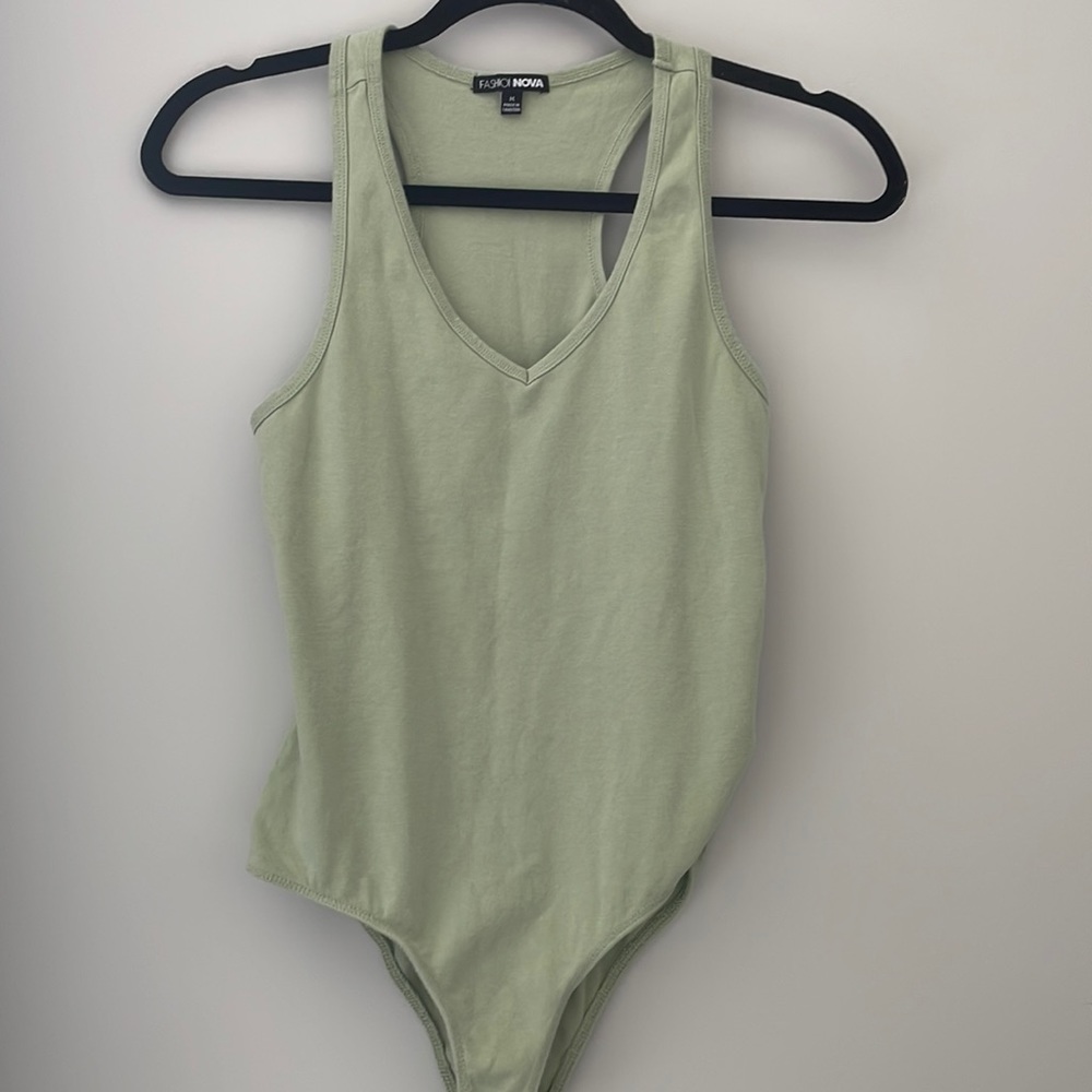 Fashion Nova Racerback Green bodysuit